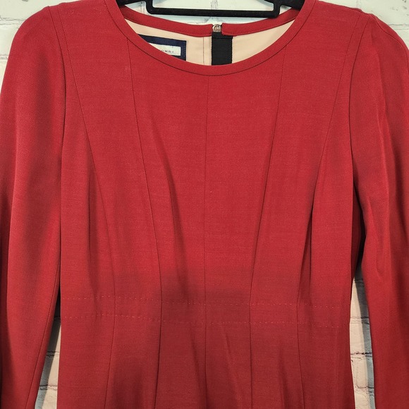 Aquilano Rimondi Made in Italy 3/4 Sleeve Wool Blend Pleated Dress Women's 42-M - Picture 5 of 15